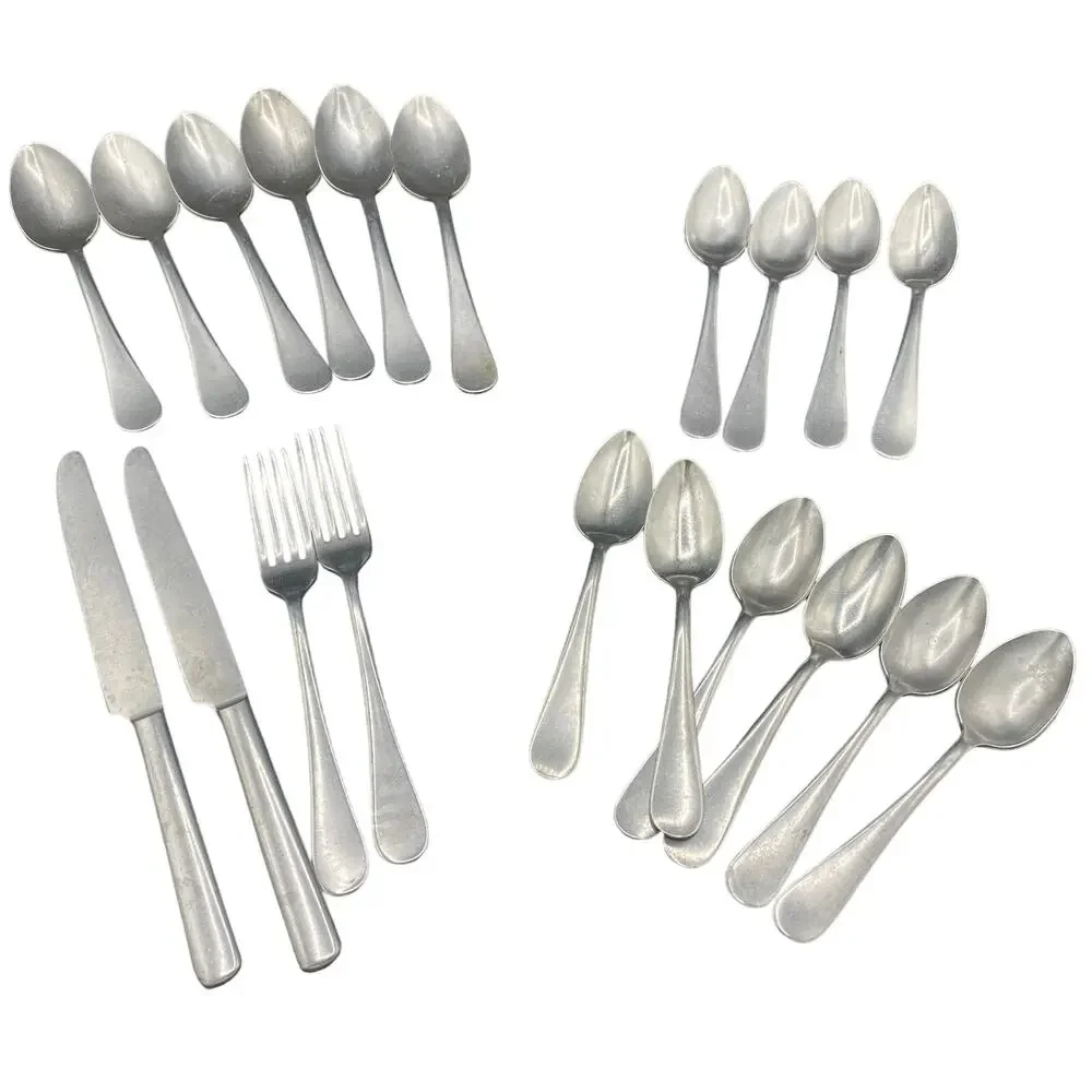 Lot 20 VTG ROYAL STAINLESS ALLEGHENY METAL WINDOR Knife FLATWARE FORKS SPOONS